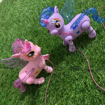 Electric leash Unicorn luminous belt Music leash Animal walking horse Children's stall toy 1-3-6 years old