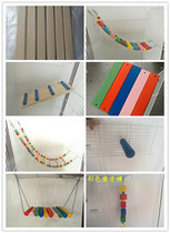 Wooden ChinChin squirrel jumping platform swing fan-shaped springboard pedal wooden house toy molars dragoncat cage