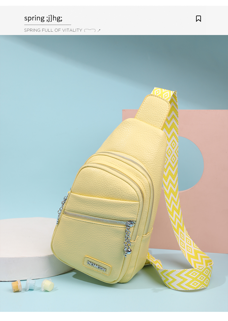 Vrouwelijk Kunstleer Effen Kleur Elegant Emmer Vorm Rits Taille (borst) Tas display picture 1