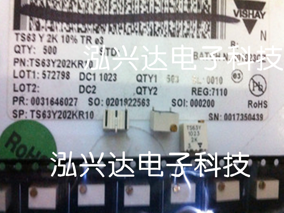 TS63Y202KR10 2K 13 lap Top adjustment 7X6 85X5MM VISHAY Precision Potentiometer