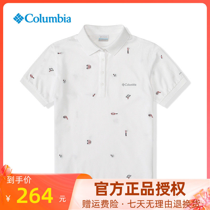 21 spring summer new product Columbia short sleeves women's outdoor sunscreen moisture absorption sports polo shirt AR2108