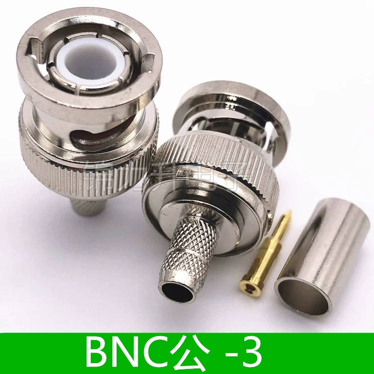 Đầu nối nam BNC Đầu nối dây nam Q9 JW-1.5-3-5-7 bộ năm chiếc không hàn giếng trời mở 50 ohm