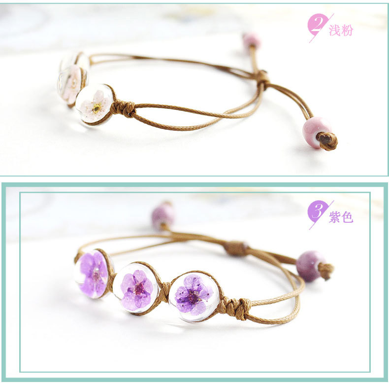 thời gian tiêu bản món quà đá quý vòng đeo tay sinh nhật tươi nhỏ để gửi hoa bạn gái tay chuỗi vòng đeo tay dặm đào khô vòng trầm