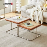 Журнальный столик из скандинавского стекла Eisenlande, высокий и низкий, для дома, для маленькой квартиры, гостиной, квадратный столик из ротанга, балконный чайный столик