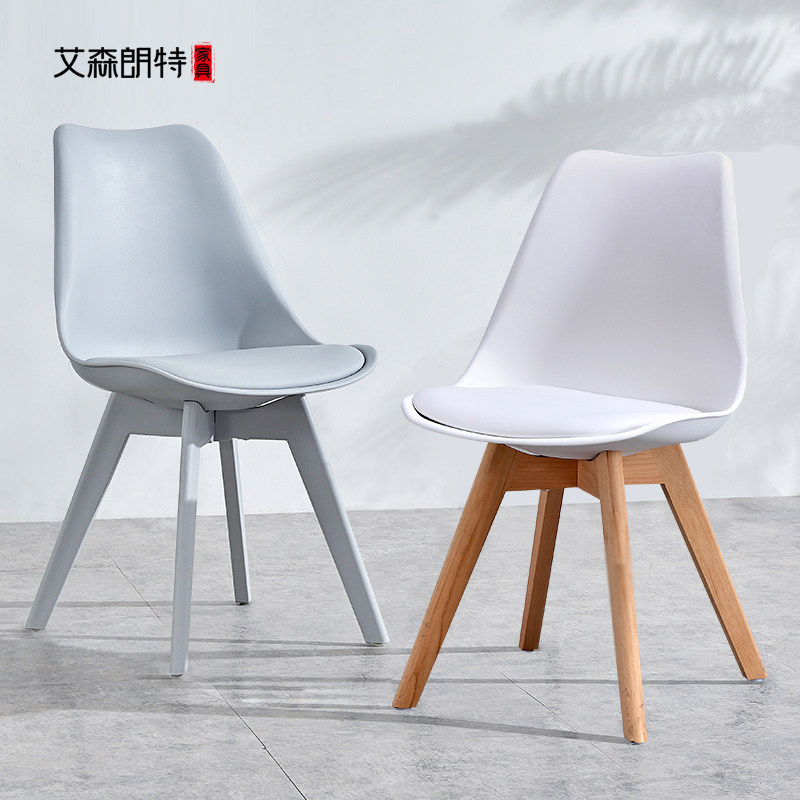 Nordic Dining Chair Solid Wood Modern Minimalist Cloth Art Dining Room Chair Home Bench Backrest Desk Negotiation Ins Net Red Chair