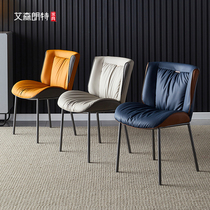 Dining chair Home Nordic minimalist soft foreskin chair Fancy Light Lavish Dining Backrest Stool Brief Modern Iron Art Dining Table And Chairs