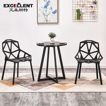 Modern minimalist leisure coffee table round table small apartment dining table negotiation table reception table and chair combination balcony table and chair
