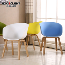 Nordic dining chair home restaurant simple modern armchair plastic backrest stool creative leisure coffee negotiation table and chair