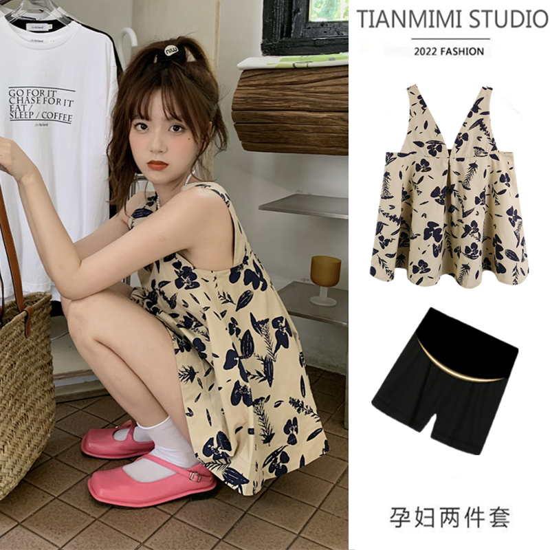 Maternity Wear Summer Fashion 2026 New Summer Style Pregnancy French Style Outfit Design Vest Trendy Top