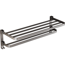 枪灰太空铝毛巾架免打孔卫生洗手间浴室置物架壁挂厕所浴巾架685
