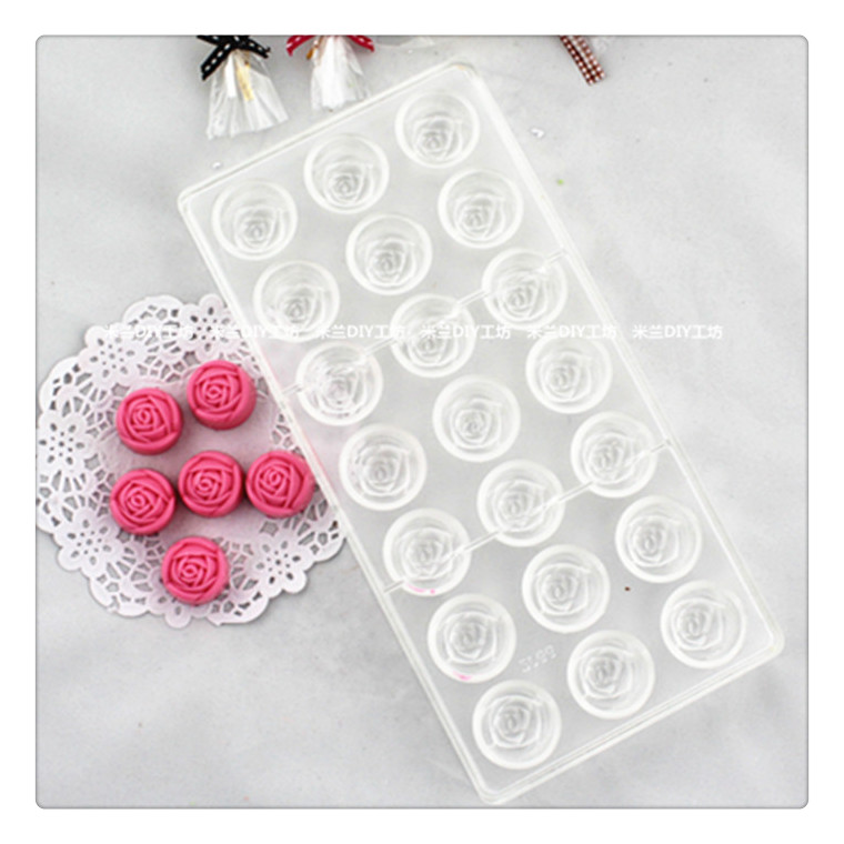 Ngày Valentine DIY handmade khuôn sô cô la nhựa nhựa hình trái tim 21 công cụ mài ba chiều khuôn bánh trung thu