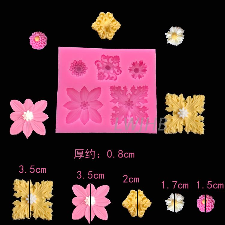 Hoa hướng dương hoa nhỏ hình hoa tự làm handmade sô cô la fondant Epoxy khuôn mềm silicone khuôn mài mòn - Tự làm khuôn nướng khuôn bánh flan