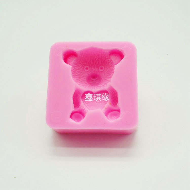 Tự làm khuôn sô cô la yêu gấu yêu phim hoạt hình sáng tạo khuôn mềm silicone khuôn mài mòn khay làm kem