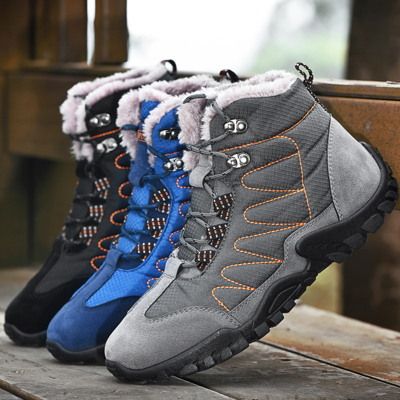 New Men Shoes Winter Cotton Shoes Waterproof Mountaineering Shoes Warm Plus Suede Men's Shoes Snowshoeing Men Outdoor Sports Casual Shoes