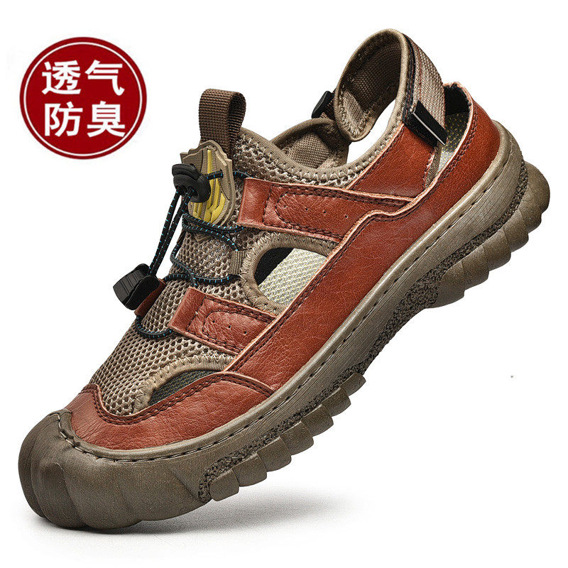 Ralph Lauren polo camel mesh sandals men's shoes summer breathable hollow sports leisure deodorant non-slip soft bottom hiking shoes