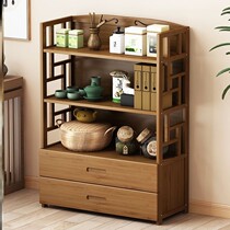 Living Room Tea Room Separator Storage Nam Bamboo Shelving Shelf Sensation Small Containing Cabinet Multilayer Solid Wood Floor Bookshelf 26