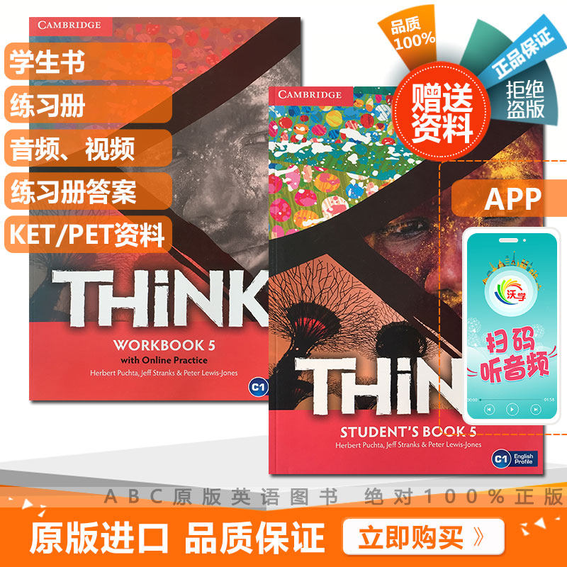 Original Cambridge Examination English Textbook THINK Grade 5 Student Book Exercise Book Set C1