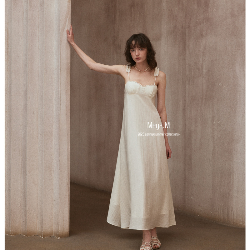 Margot Dream French-Style Long Strap Dress 2026 Spring New Women's Clothing Gentle Minimalist Feminine Dress