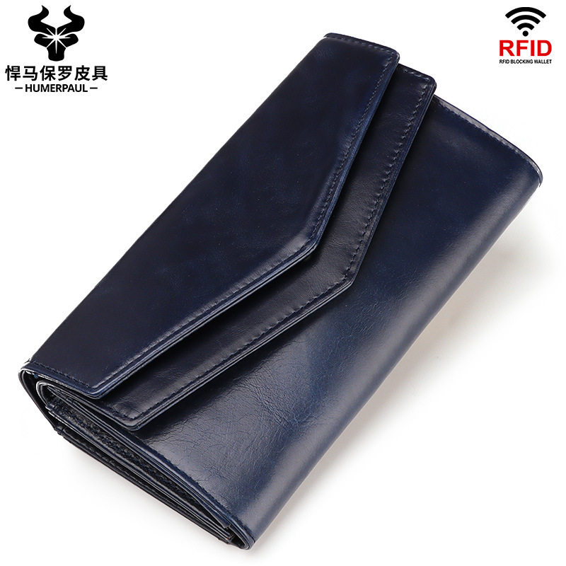 Fashion Women Wallets 100% Genuine Leather Female Long