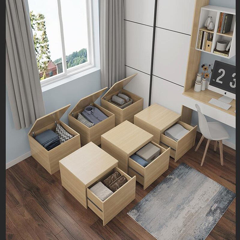 Storage bed free box combination Rubik's cube bed solid wood platform bed tatami bed wardrobe integrated tatami custom
