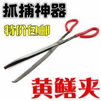 Longer eel clip grab Loach pliers anti-skid snake anti-release tool eel yellow good good clip iron pliers to catch the sea artifact