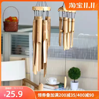 Home good point Chinese bamboo wind chime hanging decoration creative accessories handmade bamboo wind Bell tea room hotel decoration