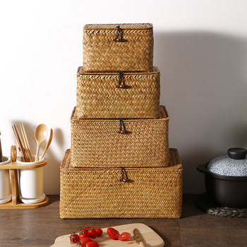 Home good straw storage basket handmade pastoral style miscellaneous
