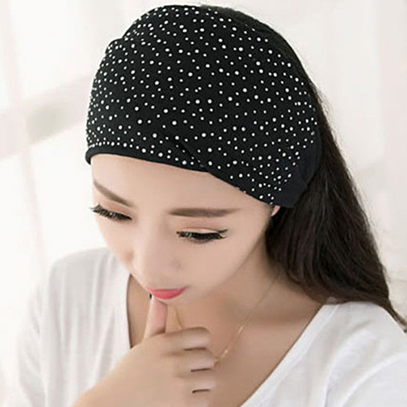 Korean Yoga Sports Headscarf Female Hair Band Wide Side Baotou Hair Stirrup Head Suction Sweaty Wash Face Windproof Pure Cotton Headgear