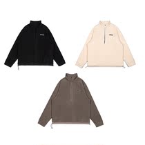 ESSENTIALS SHAKE GRAIN SUEDE GRIP SUEDE HALF ZIP SLEEVE HEAD SWEATSHIRT FOG HIGH STREET WAVE MEN WARM AUTUMN WINTER NEW