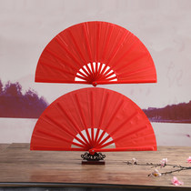 8-inch one-foot plastic folding non-stop ringing fan red high-end double-sided martial arts fan adult dance childrens Tai Chi fan