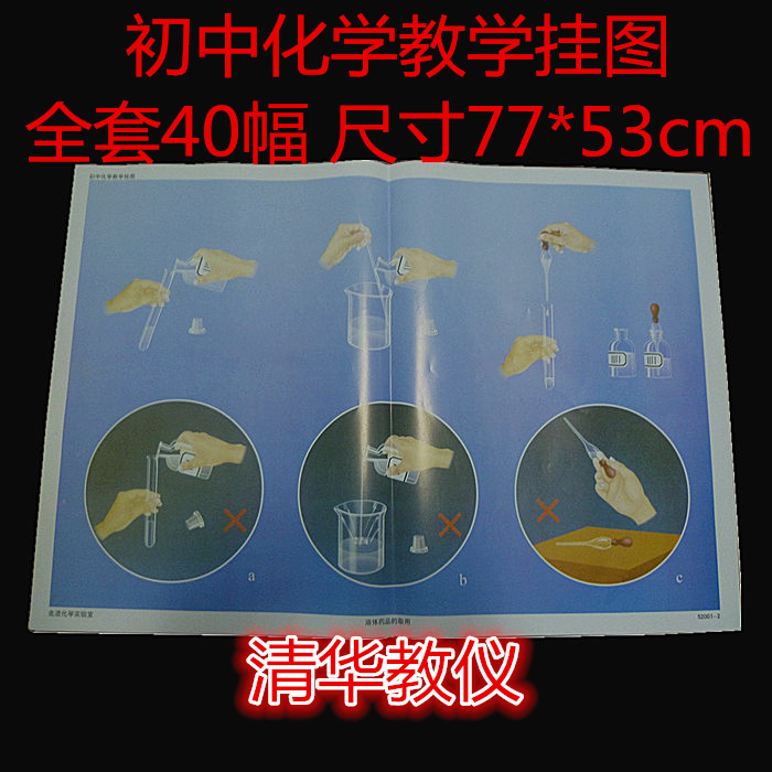 初中化学教学挂图全套40幅 52001-5 化学挂图 教学仪器