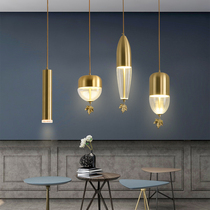 Chinese simple bar counter lamp bronze restaurant table gold small chandelier designer creative personality light FIXTURE LED