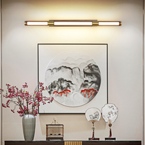 New Chinese all-copper mirror headlight modern corridor led toilet mirror cabinet wall lamp simple makeup mirror lamp