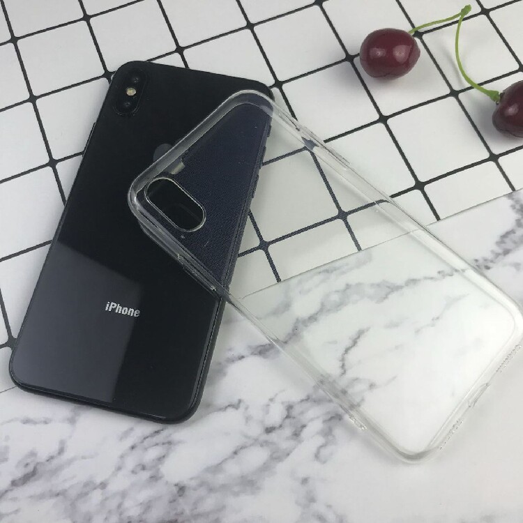 Suitable for Apple x full transparent anti-fall silicone soft shell protective cover x simple transparent white dust plug all-inclusive mobile phone protective case