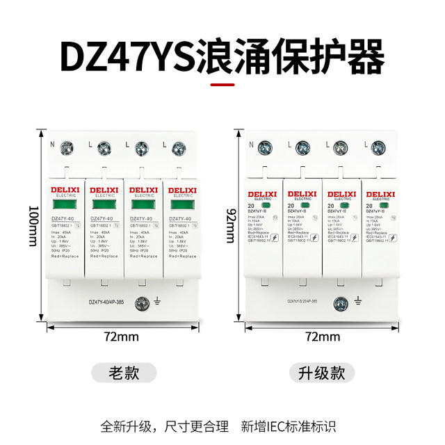 Delixi 2P 40Ka Surge Protection Device for Home Use, Lightning Protection Protector Dz47Y Lightning Protection Module 220V Surge