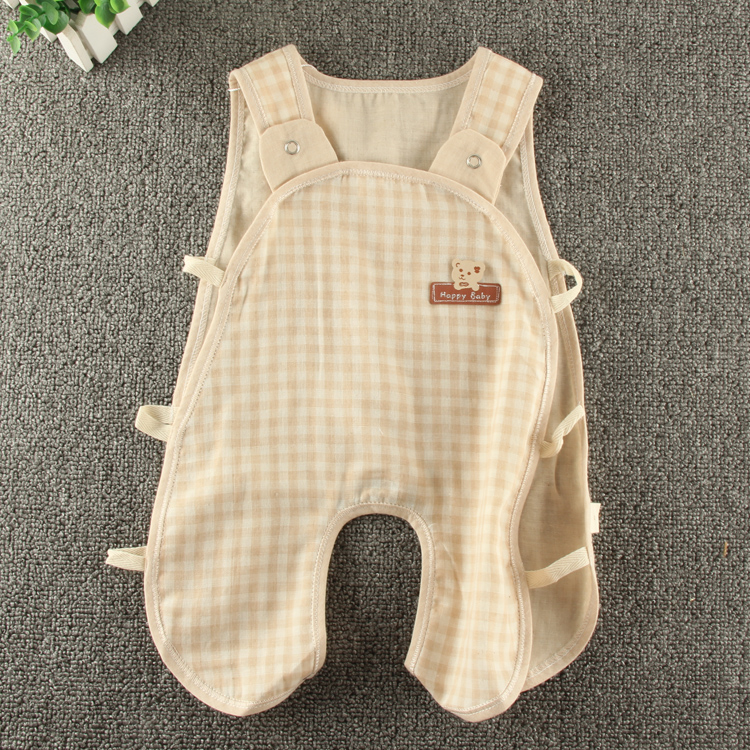 Bé bib mỏng bé onesies không tay mùa hè mở tập tin 哈 quần áo đồ ngủ