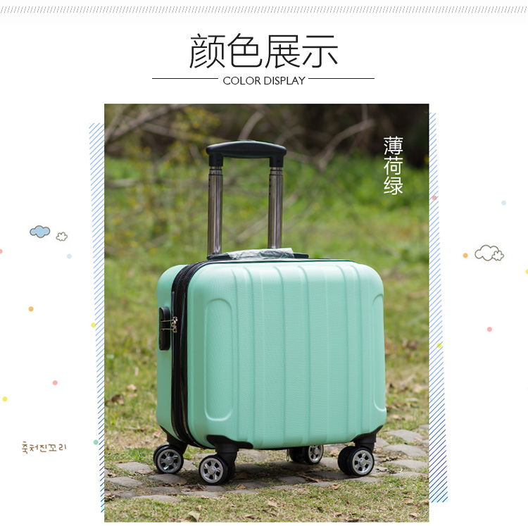 Tùy chỉnh in logo 18 inch trường hợp xe đẩy nữ vali nam kinh doanh nội trú vali nhỏ sinh viên gói 17 inch - Va li vali kéo vải