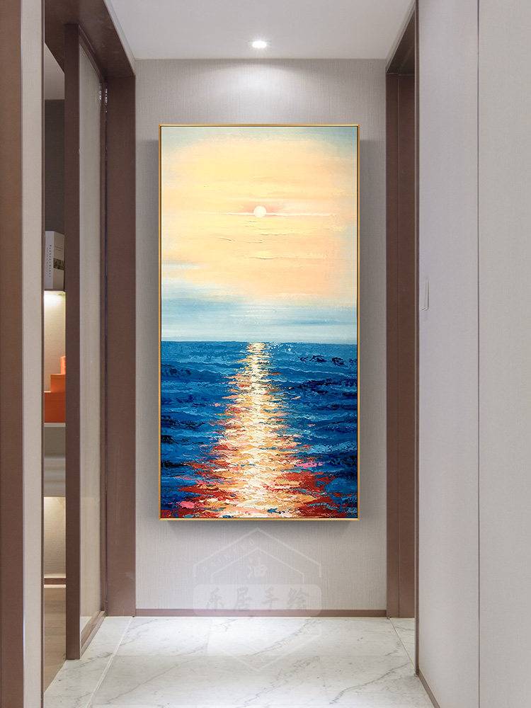 Pure hand painted painting masalta decoration painting aisle corridor background wall wall hanging painting high-end frescoes modern simplicity