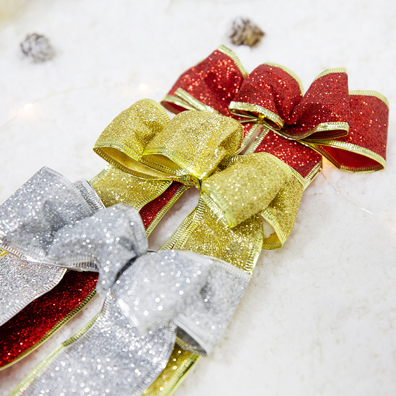 Pure handmade Phnom Penh onion powder Christmas bowknot Christmas tree wreath decoration accessories pendant Christmas decorations