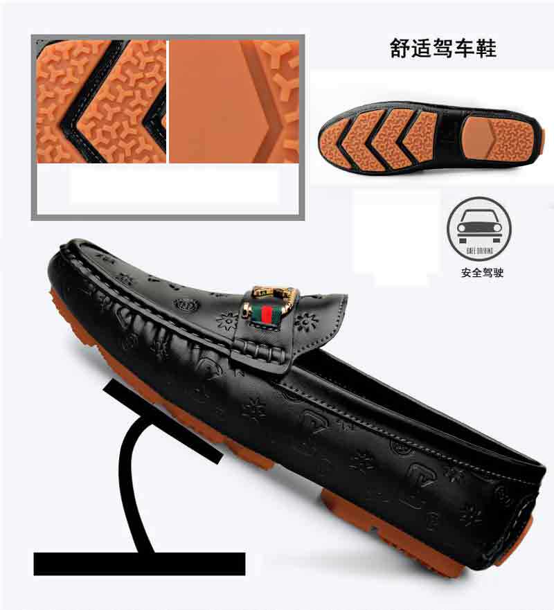 Doudou shoes men's spring and autumn leather casual leather shoes Korean version of soft leather driving men's lazy shoes soft bottom all-match trend shoes