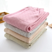 Cặp vợ chồng ngủ quần cotton dày không khí chăn bông mùa thu ấm áp và mùa đông phụ nữ rắn màu nhà quần nam kích thước lớn quần