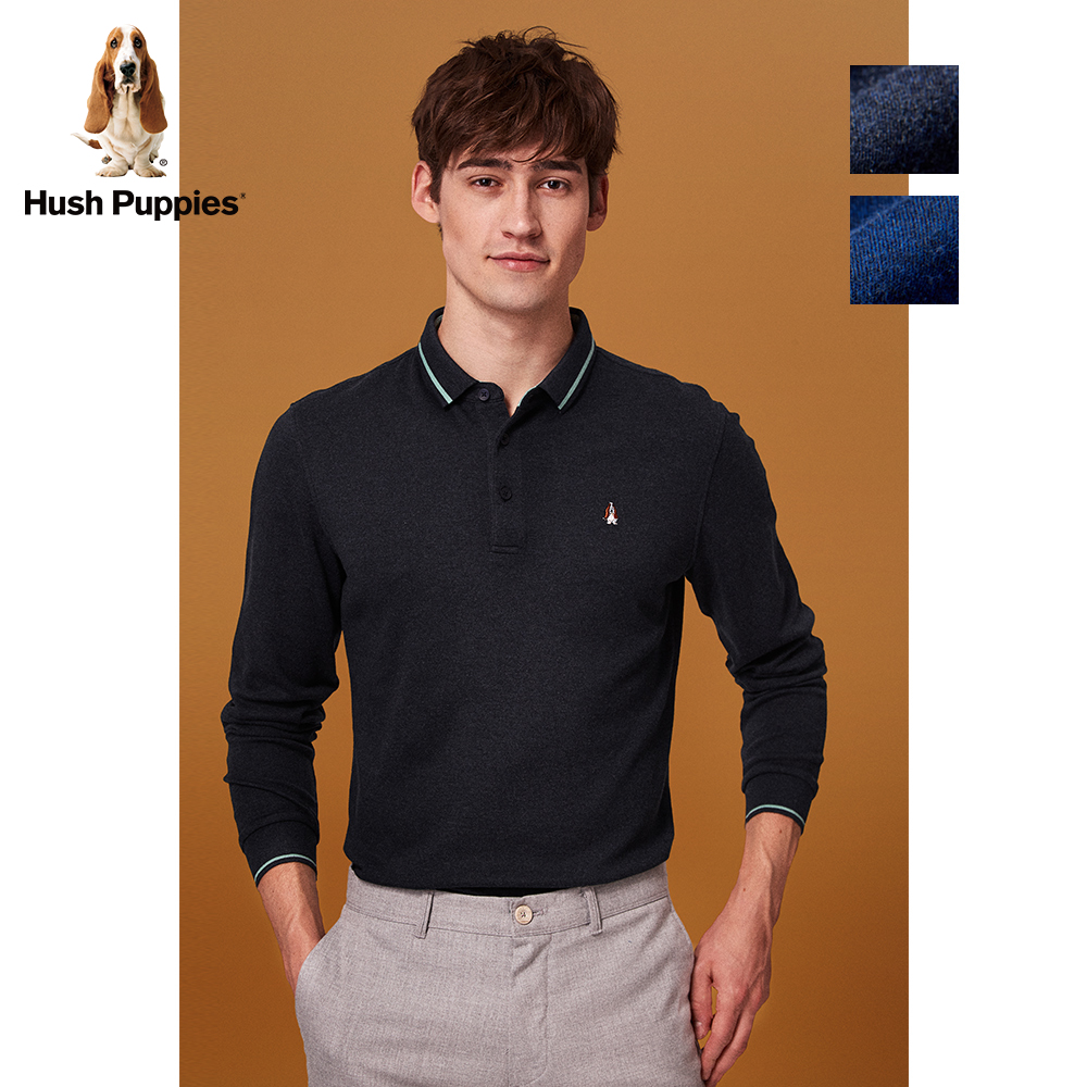 Hush Puppies 2021 Spring and Autumn Modal Lapel Long sleeve T-shirt POLO Shirt) PC-29505D