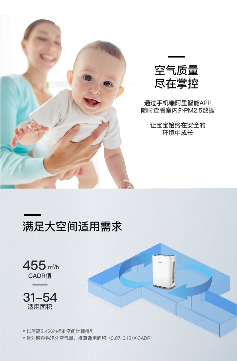 máy lọc không khí 4 trong 1 Máy lọc không khí Honeywell / Honeywell Phòng ngủ gia đình thông minh Ngoài khói formaldehyd và mùi khói máy lọc không khí formaldehyde