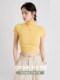 Designed with Pleats and Chest Pads, a Small Turtleneck Short-Sleeved T-Shirt for Women, Summer 2025 New Style, Slimming Short Top for Layering