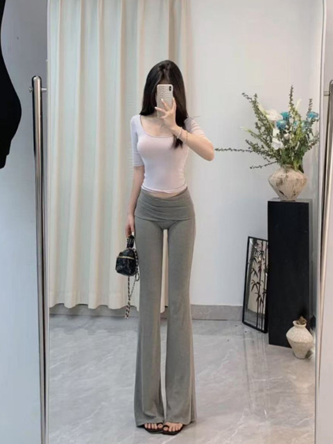 Trendy U-Neck Mid-Sleeve T-Shirt for Women, Spring/Summer American Style, Slim Fit, Sexy Half-Sleeve Base Shirt Top