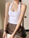 Water Drop Collar Halter Neck Tank Top for Women, Summer 2025 New Style, Sexy One-Piece with Chest Pad, Beautiful Back, Inner Wear
