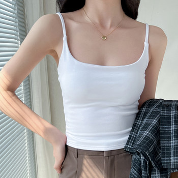 Spicy Girl Backless Knitted Camisole for Women, Summer 2025 New Style, Outerwear with Beautiful Back, Padded Short Sleeveless Top