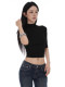 Minimalist Half-High Collar Mid-Sleeve T-Shirt for Women, Summer Style, Elegant, Slim-Fitting, Flattering, High-End, Versatile Base Shirt Top, Trendy