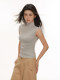 Tight-Fitting Sleeveless Half-High Collar T-Shirt for Women, Summer 2025 New Style, Stylish, Slim-Fitting, Inner Layer, Base Layer, Vest Top