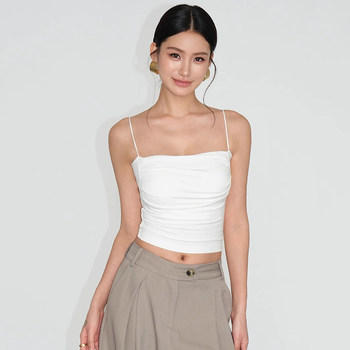 Short Sleeveless Camisole with Chest Pads for Women, Summer Inner Wear, Beautiful Back, Slimming and Flattering Base Top